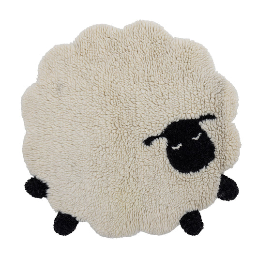 Bloomingville MINI Dolly Rug, White, Wool