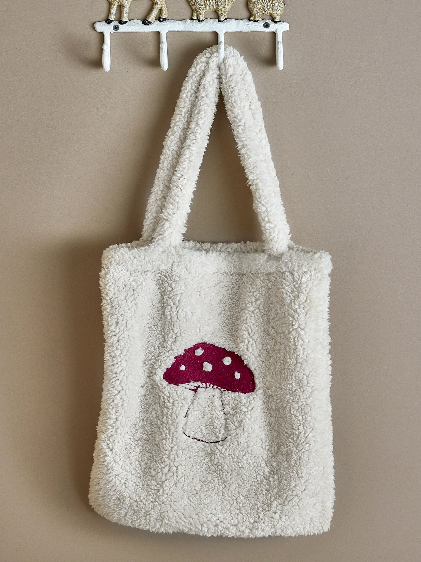 Bloomingville MINI Mushroom Bag, White, Polyester