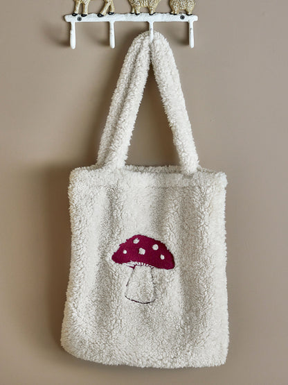 Bloomingville MINI Mushroom Bag, White, Polyester