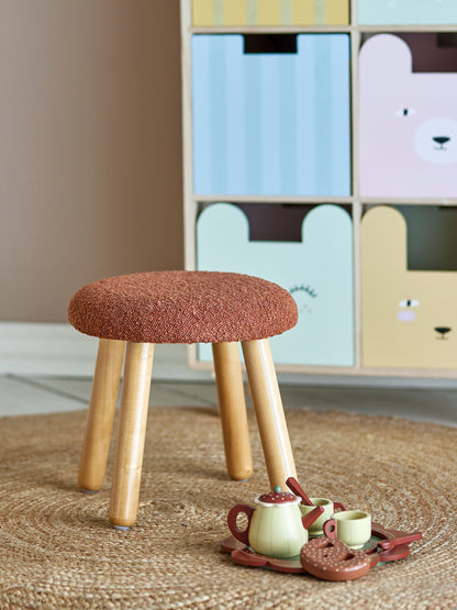 Bloomingville MINI Aksel Stool, Brown, Polyester