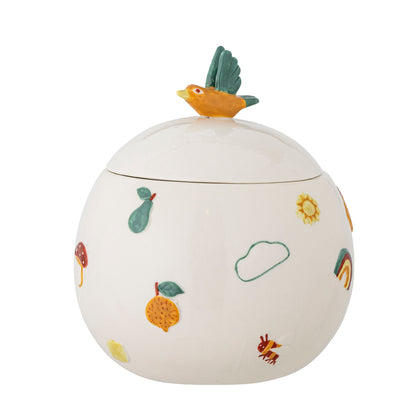 Bloomingville MINI Agnes Jar w/Lid, White, Stoneware