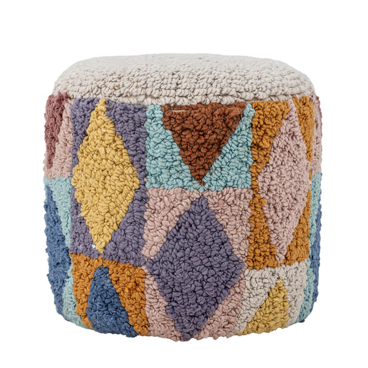 Bloomingville MINI Miaki Pouf, Grey, Cotton