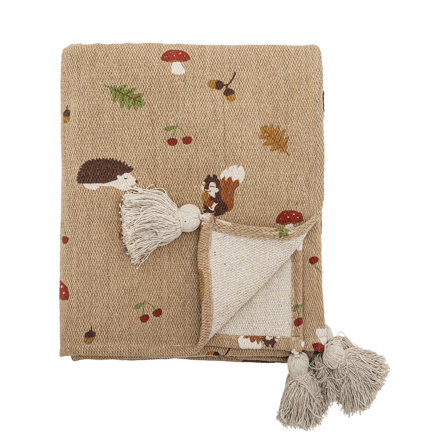 Bloomingville MINI Fall Throw, Brown, Recycled Cotton