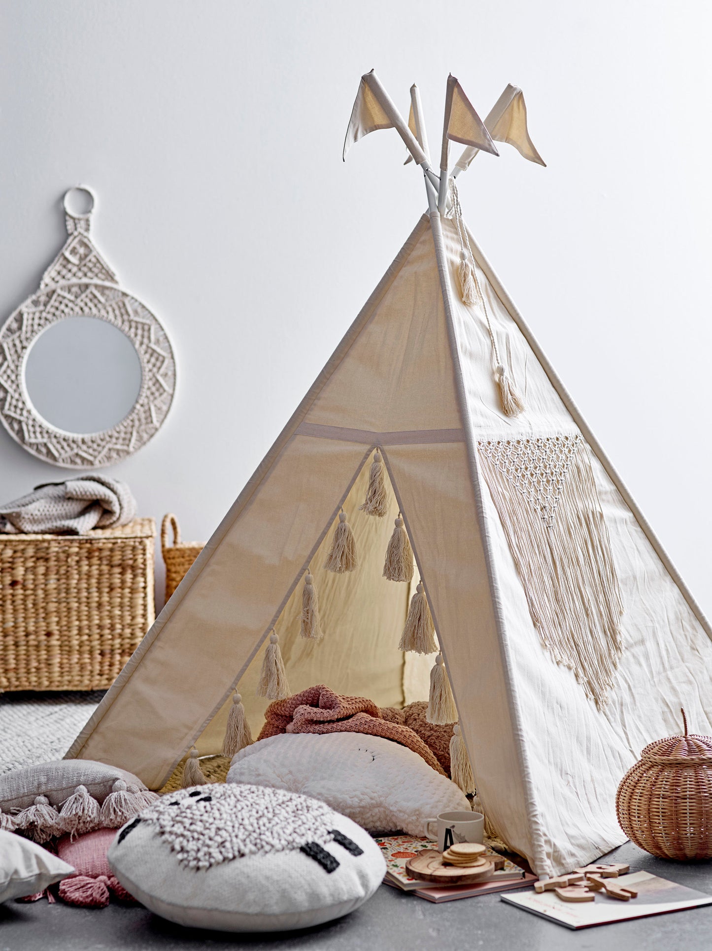 Bloomingville MINI Fardin Childrenïs Tipi, Nature, Cotton