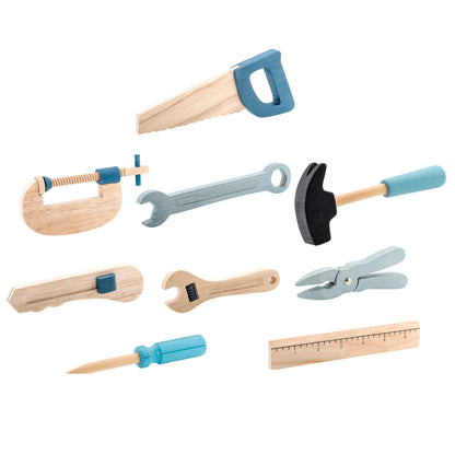 Bloomingville MINI Robin Toy Tool Set, Blue, Beech