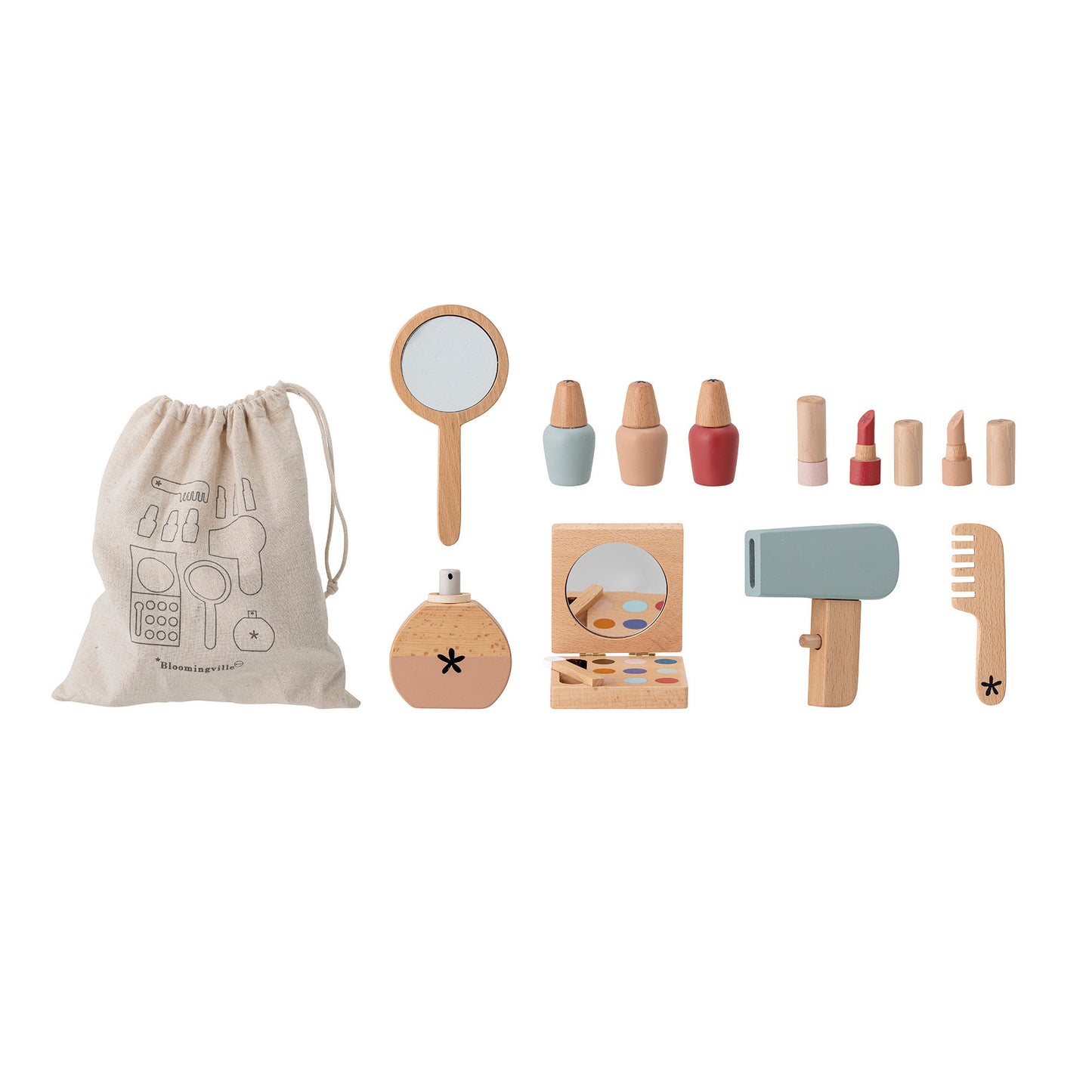 Bloomingville MINI Daisy Toy Make-up set, Rose, Beech