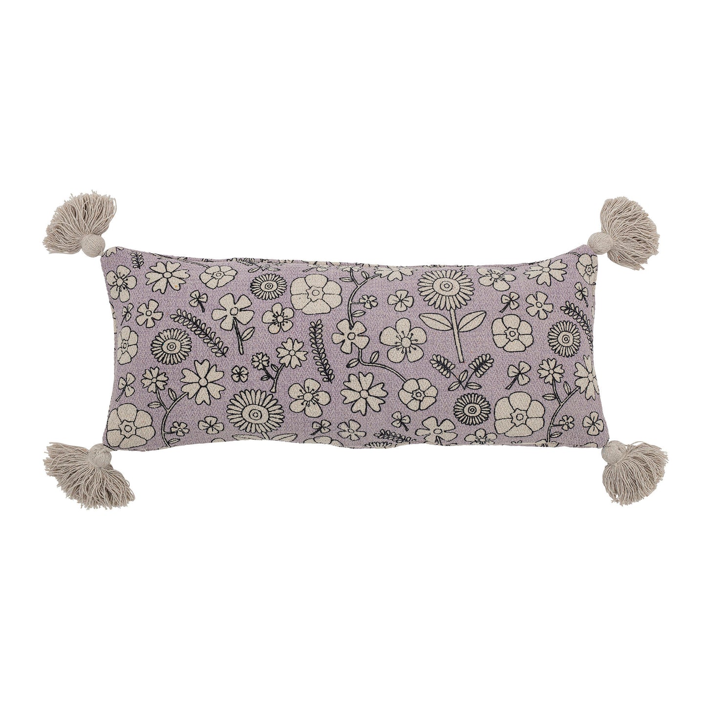 Bloomingville MINI Salli Cushion, Purple, Recycled Cotton