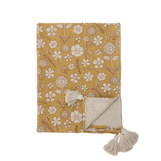 Bloomingville MINI Camille Throw, Yellow, Recycled Cotton