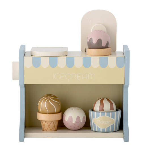 Bloomingville MINI Vallie Toy Ice Cream Stand, Blue, FSC®100%, Lotus