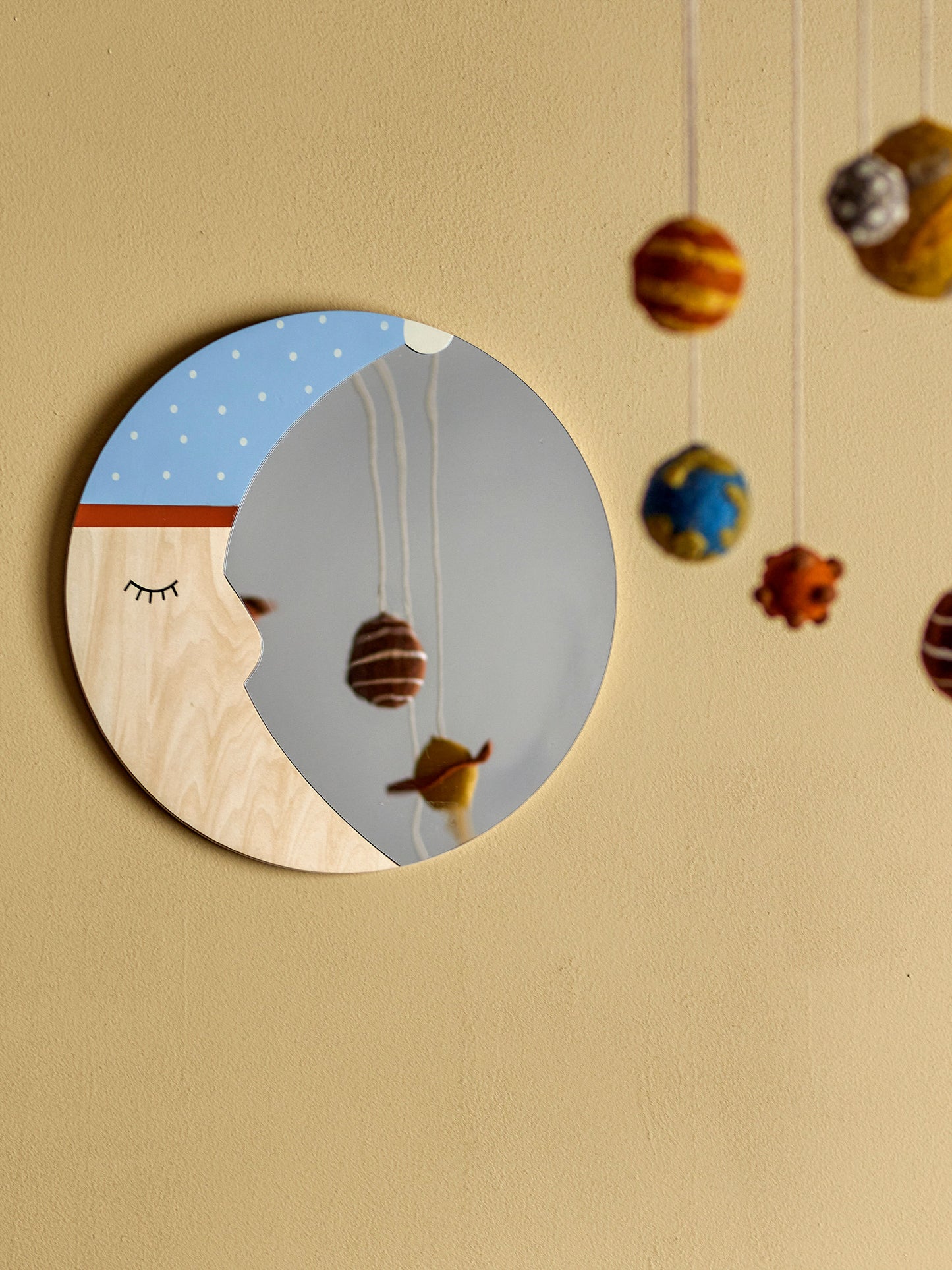 Bloomingville MINI Moony Wall Mirror, Nature, FSC®100% Plywood