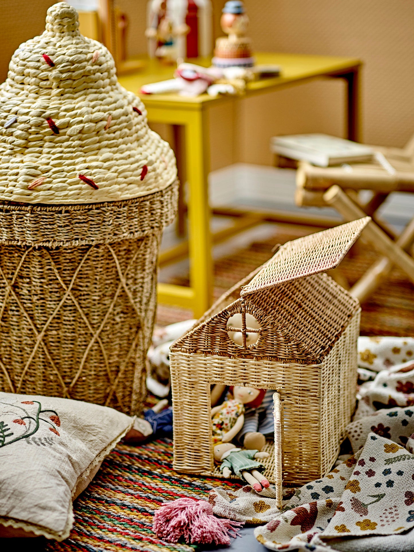 Bloomingville MINI Cillie Basket w/Lid, Nature, Water Hyacinth