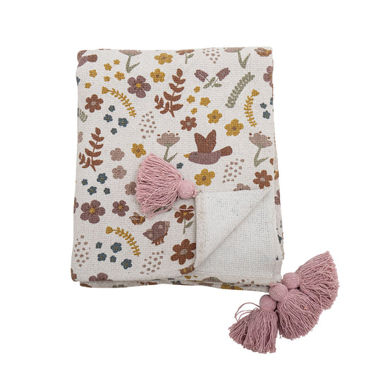 Bloomingville MINI Kristine Throw, Nature, Recycled Cotton