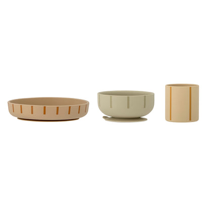 Bloomingville MINI Levi Tableware Set, Green, Silicone