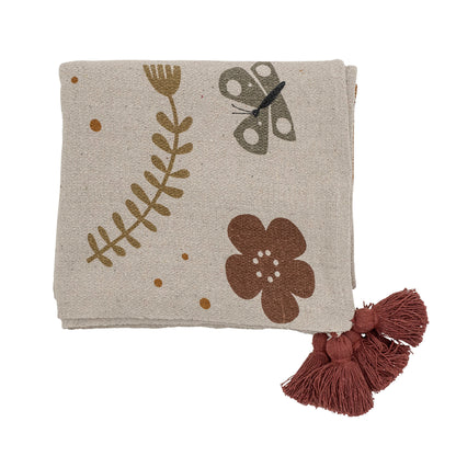 Bloomingville MINI Bryn Throw, Brown, Recycled Cotton