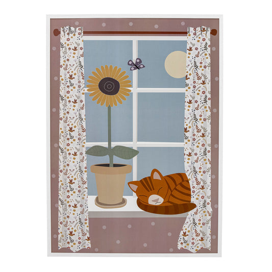 Bloomingville MINI Nuala Illustration w/ Frame, White, Pine