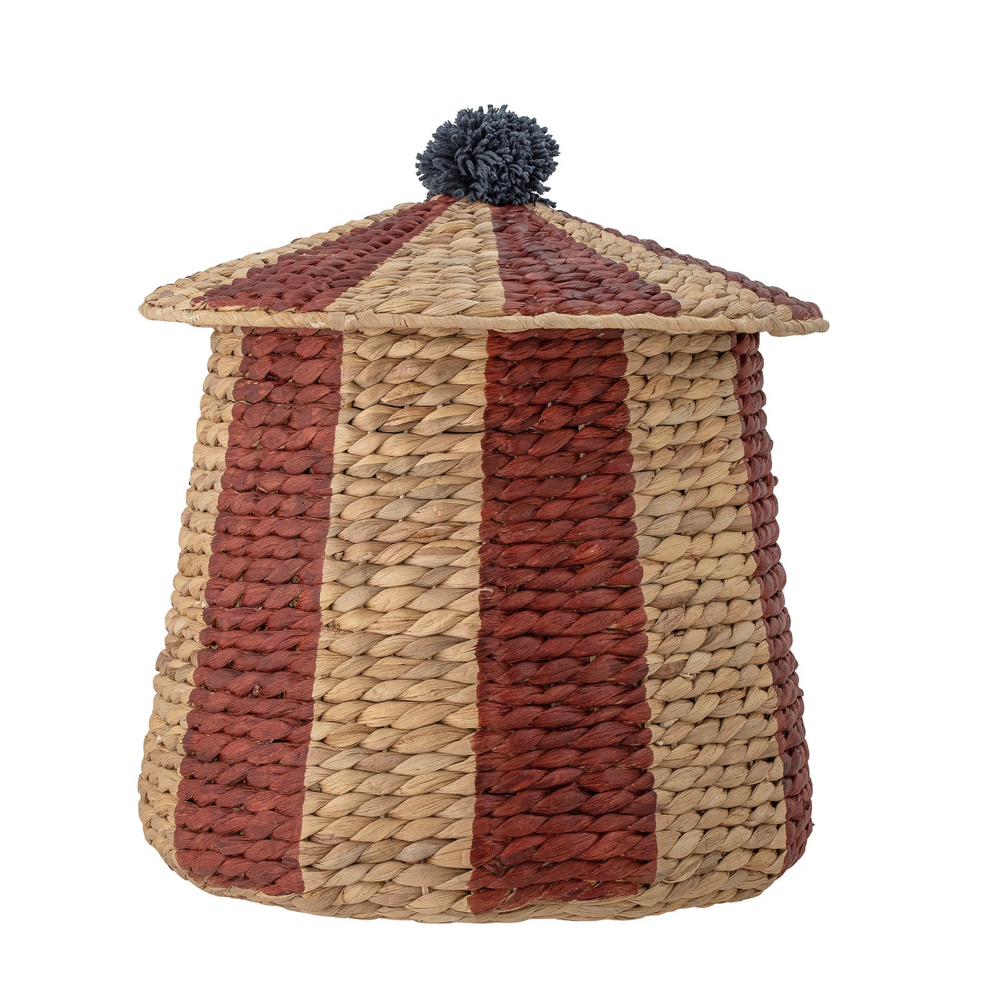 Bloomingville MINI Birsen Basket w/Lid, Red, Water Hyacinth