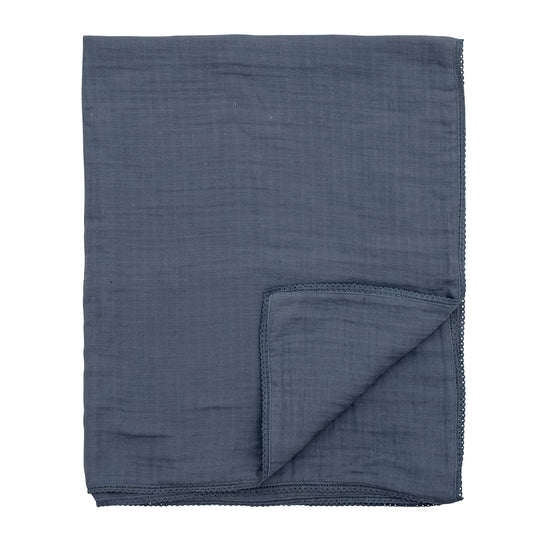 Bloomingville MINI Muslin Blanket, Blue, Cotton OEKO-TEX®