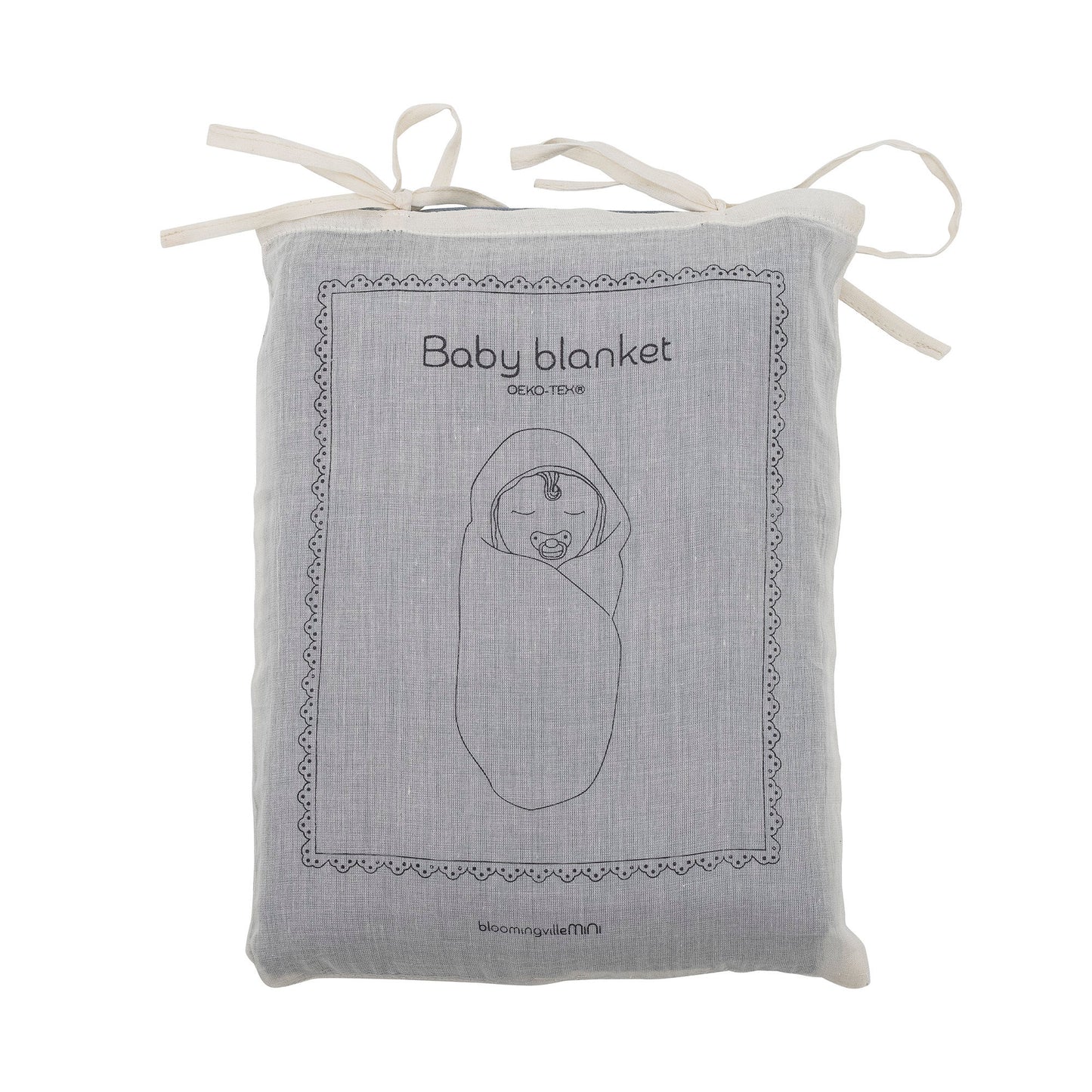 Bloomingville MINI Muslin Blanket, Blue, Cotton OEKO-TEX®