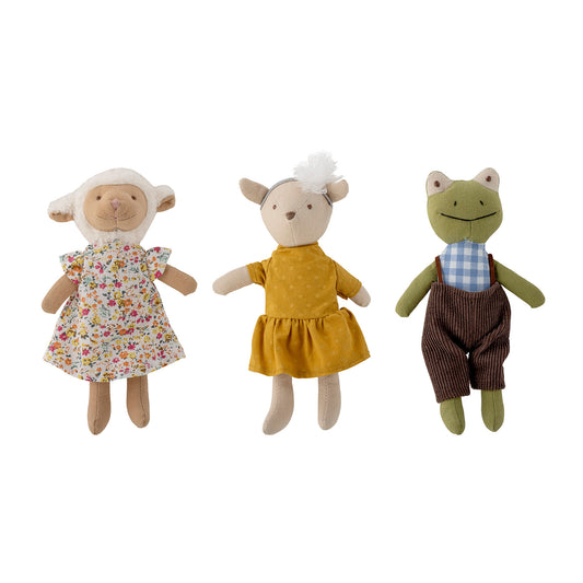 Bloomingville MINI Animal friends Doll, Yellow, Cotton